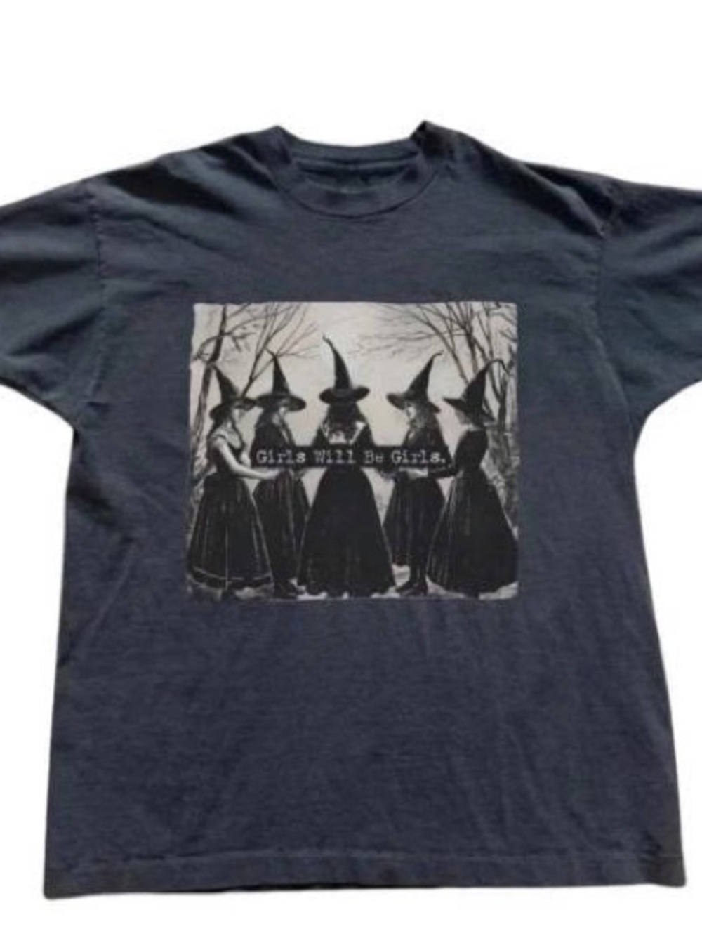 Gildan Black Short-Sleeve Tee with Witch Graphic